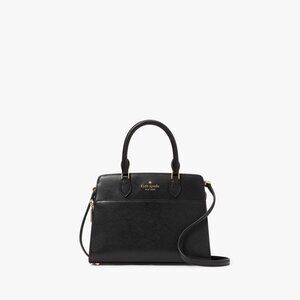 Madison Saffiano Leather Small Satchel Black